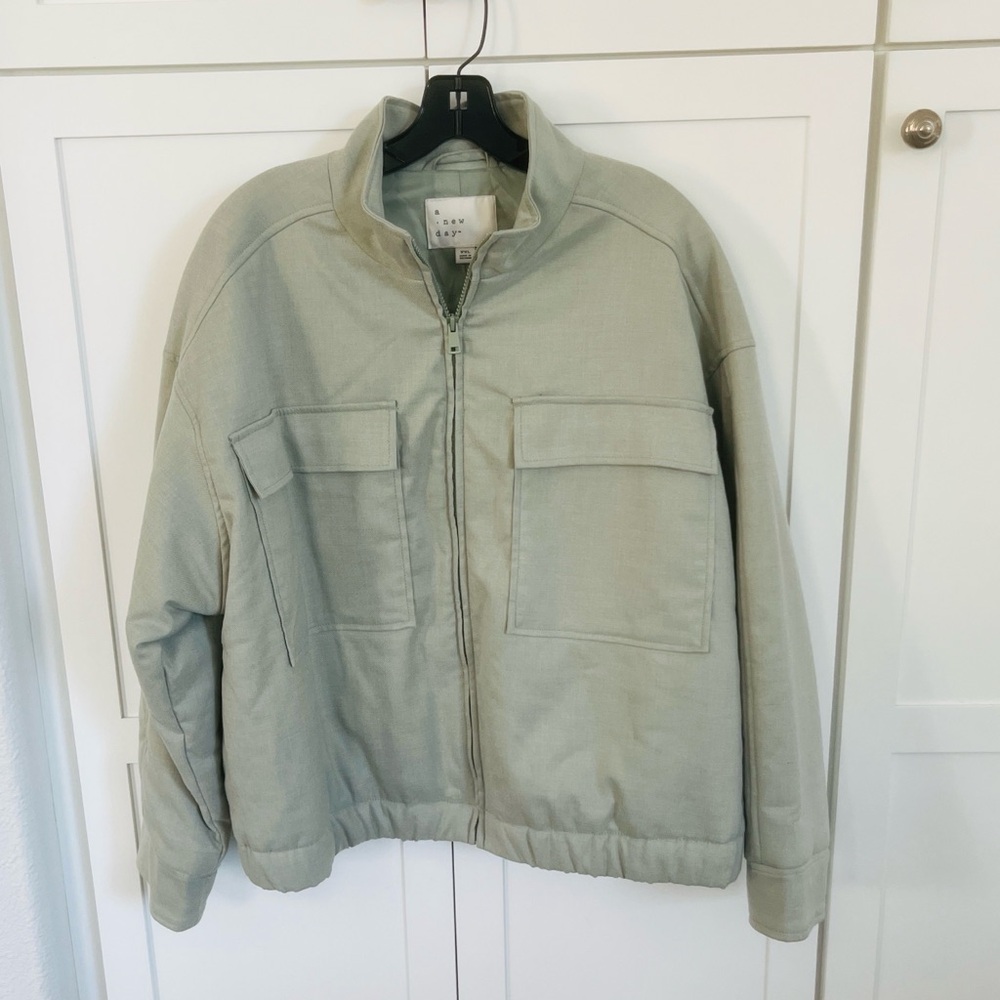 A New Day Women's Jacket Light Green Brushed Padded Jacket Size XXL New - Picture 2 of 3
